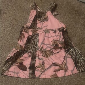Pink Camouflage Sleeveless Dress